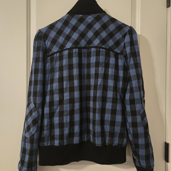 Billabong Blue and Black Checkered Bomber Jacket - Picture 4 of 4